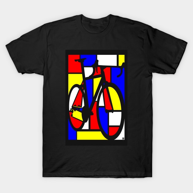 Mondrianesque Road Bike T-Shirt by SFDesignstudio